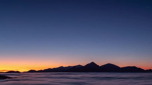 Blue Sky above Mountains in Nature Evenening