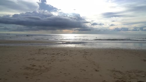 tropical beach with cloudy time