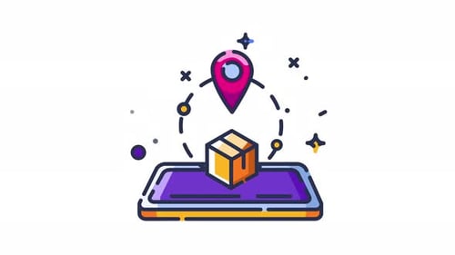 Modern Technology Package Tracking Location Animation