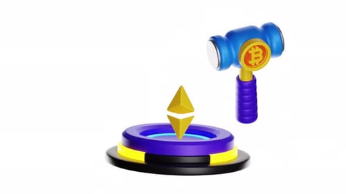 3d Icon Animation Bitcoin Bid
