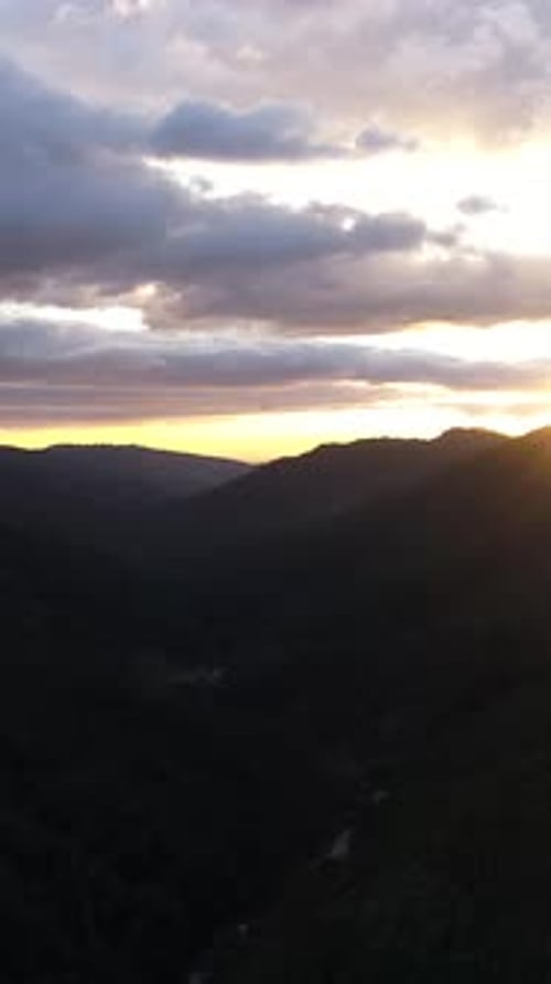 Vertical Video of Mountain Sunset