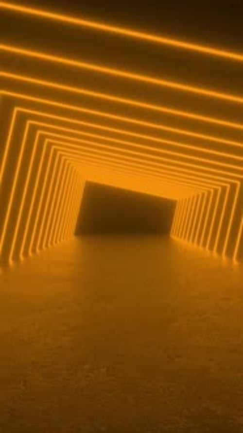 Animated Glowing Neon Tunnel Abstract Background Loop