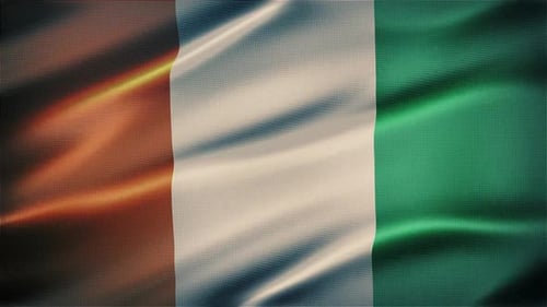 Waving Flag of Côte d'Ivoire with Light Streak Animation
