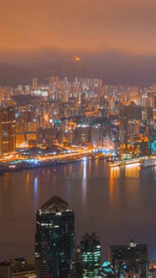 Vertikale Ansicht des Stadtbildes von Hongkong, China