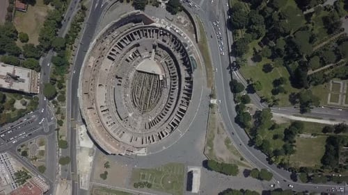 Aerial View of the Colosseum in Rome