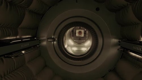 Innenraum der Raumstation im Weltraum