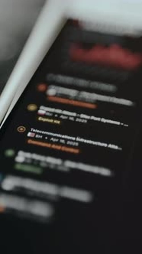 Liste des types de cyberattaques provenant d'un outil de surveillance de la sécurité
