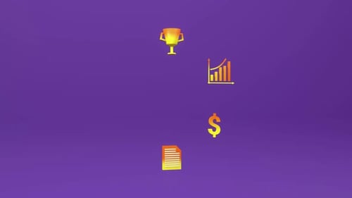 Concepto de objetivos empresariales animados en 3D.