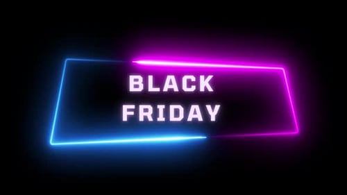 Animated Neon Rectangle Frame with Text Reveal