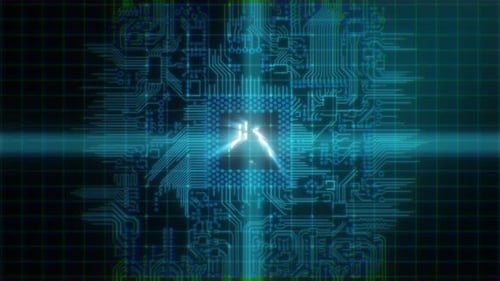 Key Logo On Abstract Line Digital Technology Background V02