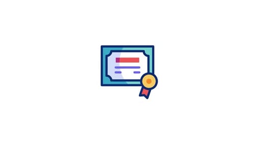 Animated Flat Design Certificate Icon Reveal