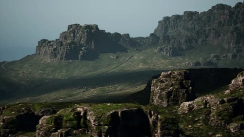 Majestic Mountain Range With Foreground Rocks