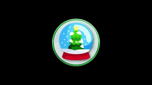Christmas Snowball Circle Icon Loop Animation