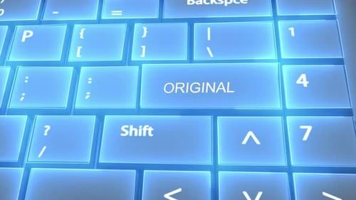 Futuristic Computer Keyboard Original Text on Key