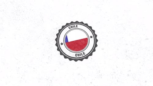 Distressed Chile Flag Stamp Reveal Animation