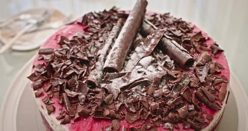 Chocolate Birthday Cake Background Video Happy Holiday of Sweets and Fun