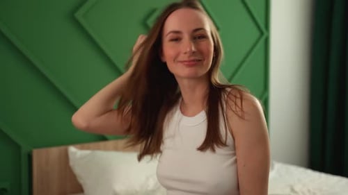 Happy Woman Smiling and Laughing Indoors