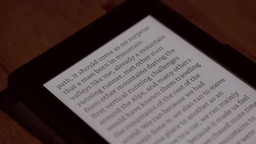 E-Reader Pages Turn on a Table