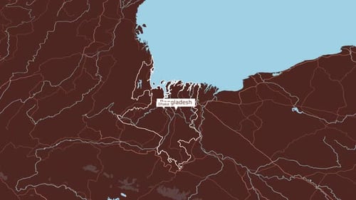 Rotating Map Of Bangladesh And Dhaka