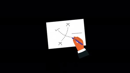 Hand writing Strategy Plan on Paper Animation Video - Transparent