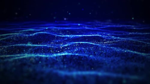 Abstract Digital Wave Particles Background Animation
