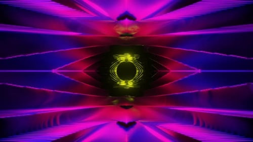 Neon Purple Pink Glowing Tunnel