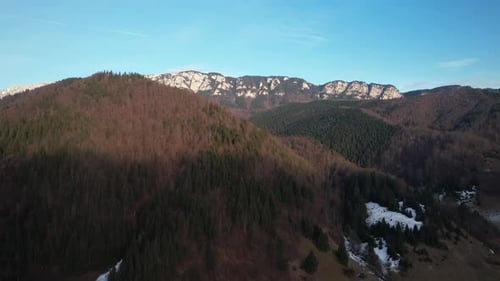 Impressive panorama view on Bucegi Mountains, Sinaia, Romania