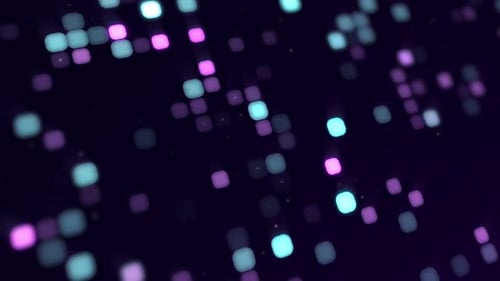 Abstract blue mosaic background. Abstract purple LED motion dots background.