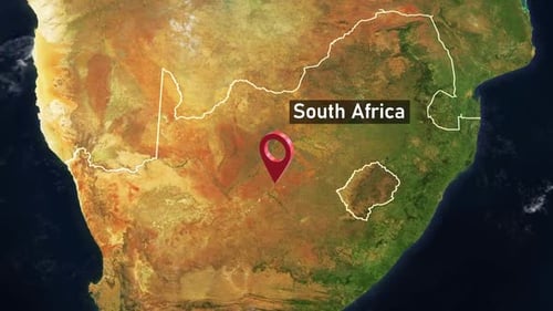 South Africa Country Zoom from Space