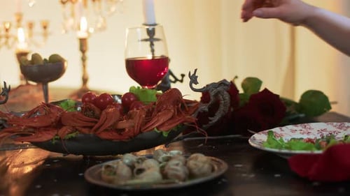 Food On The Table Crayfish Oysters Ravliks
