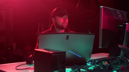 Hackers Making Cryptocurrency Fraud Using Virus Software and Computer Interface Blockchain