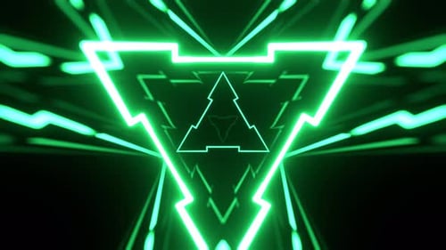 Green And Pink Strobe Light Effect In Abstract Tunnel Background VJ Loop In 4K