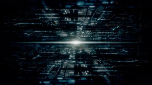 Futuristic Digital Data Tunnel Loop Background