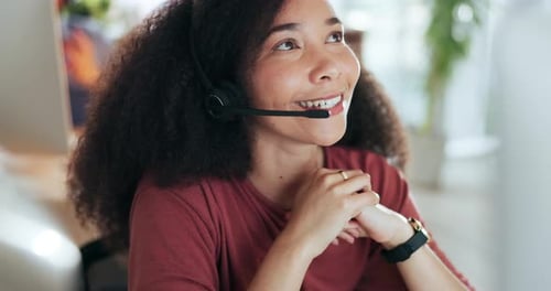 Woman, computer and consulting in call center for customer service, sales advisory