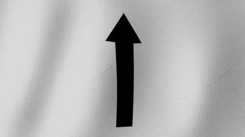 Straight Ahead Arrow Symbol Icon Wave White Background Loop