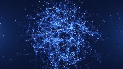 Abstract Blue Digital Network Connections Loop Background