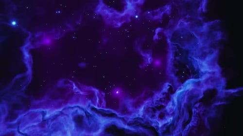 Flight Through Space With star field, Galaxy and Nebulae looping animation.