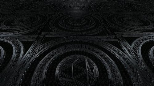 Background with Motion over Black Wireframes of Figures, Exclusive, Shapes, 3D Render, Reflection