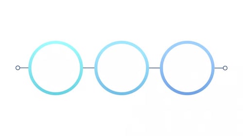 Business plan blue gradient circle infographic 3 steps template animation