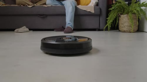 Robot Vacuum Working in Apartment