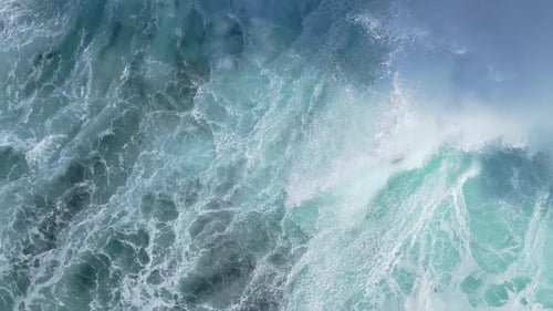 Stormy Waves Crashing Onto White Surface Of Rocky Shore At Seixo Branco Beach Near Oleiros, A Coruna