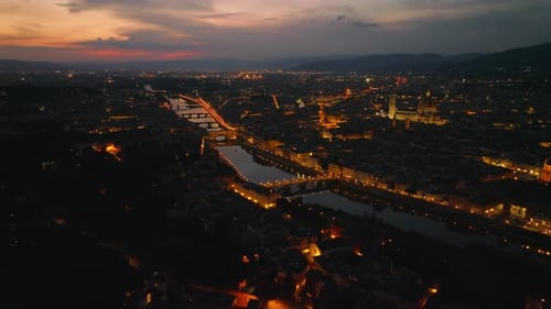 Beautiful Aerial Shot of Evening City