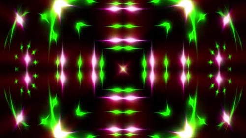 Vibrant Abstract Glowing Light Kaleidoscope Pattern Loop Background