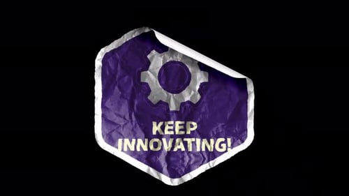 Abziehbarer Aufkleber mit Aufschrift „Keep Innovating Erreichtes“