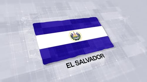 El Salvador Flag Waving Digital Corporate Background
