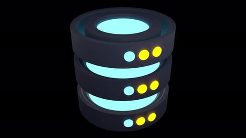 3d render of database. Database server 3d render. Network and database. Computer technology