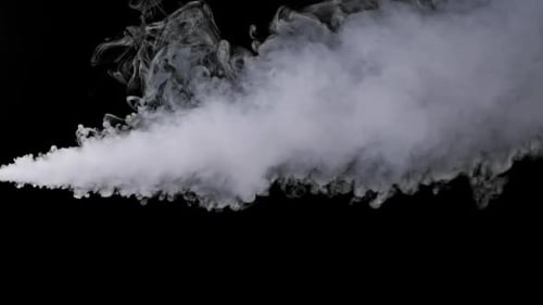 Jet Stream of Smoke or Vapor with Alpha Channel in Slow Motion