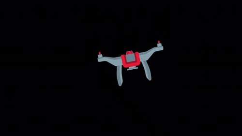 Flat Design Drone Delivering Package Animation