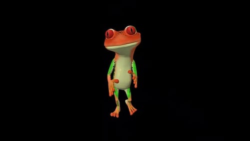 Toon Humanoid Frog Cool Walk
