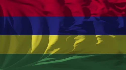 Waving Flag of Mauritius Seamless Loop Background